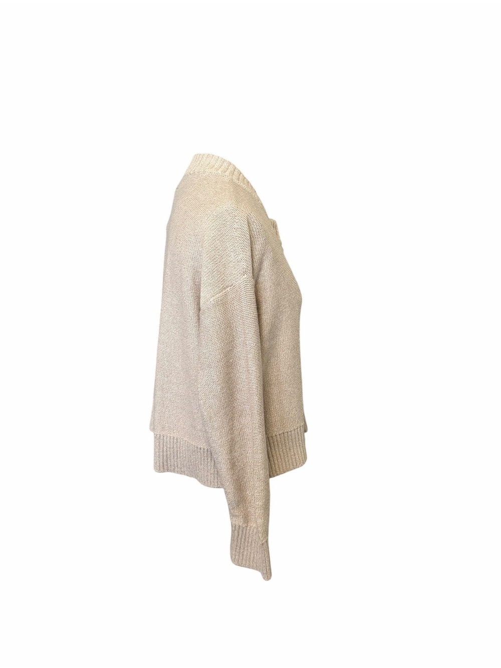 Quince NWT 100% Organic Cotton Classic Cream Cropped Cardigan Women's Sweater XS - Picture 3 of 6
